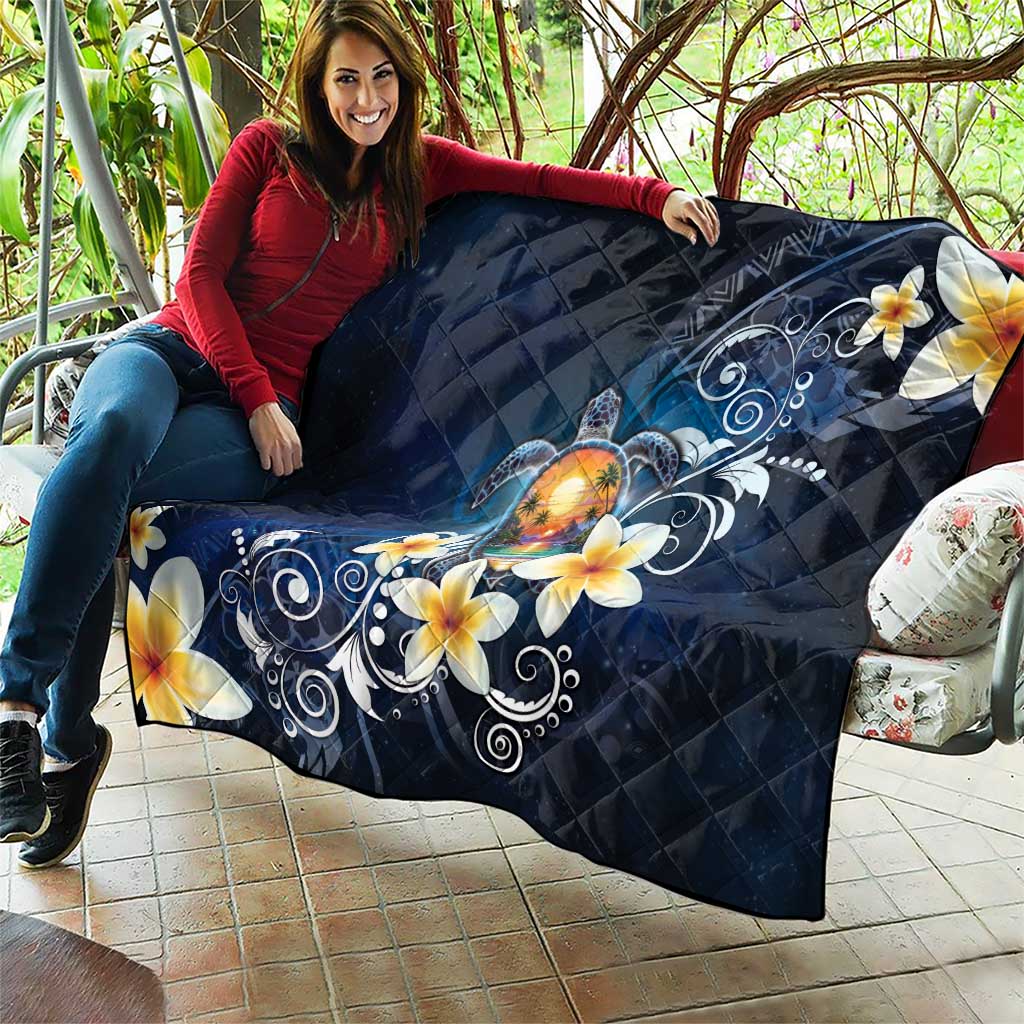Hawaii Honu Quilt Polynesian Curves Plumeria - Polynesian Pride
