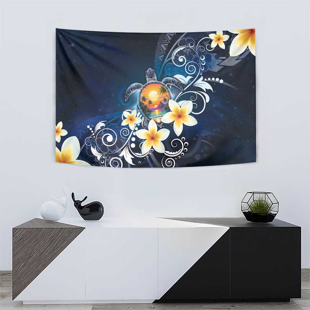 Hawaii Honu Tapestry Polynesian Curves Plumeria - Polynesian Pride
