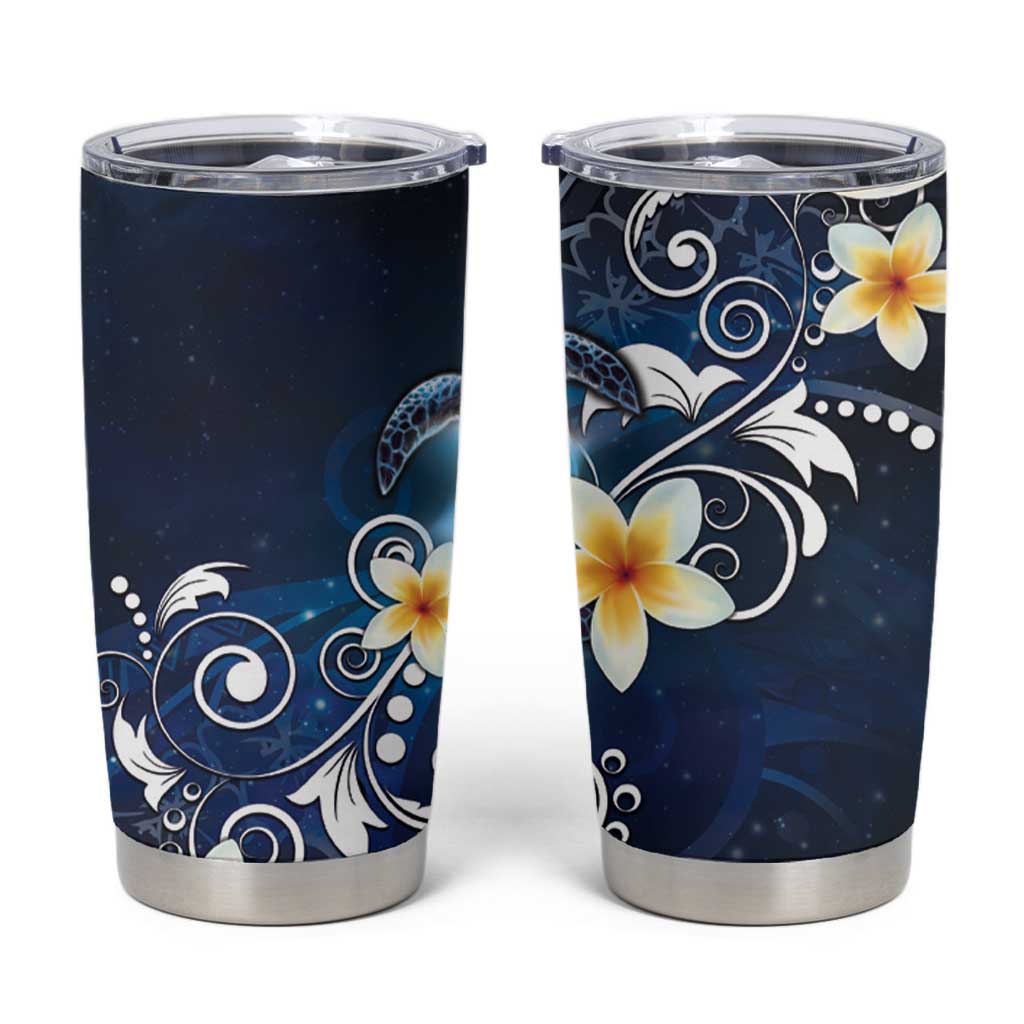 Hawaii Honu Tumbler Cup Polynesian Curves Plumeria - Polynesian Pride