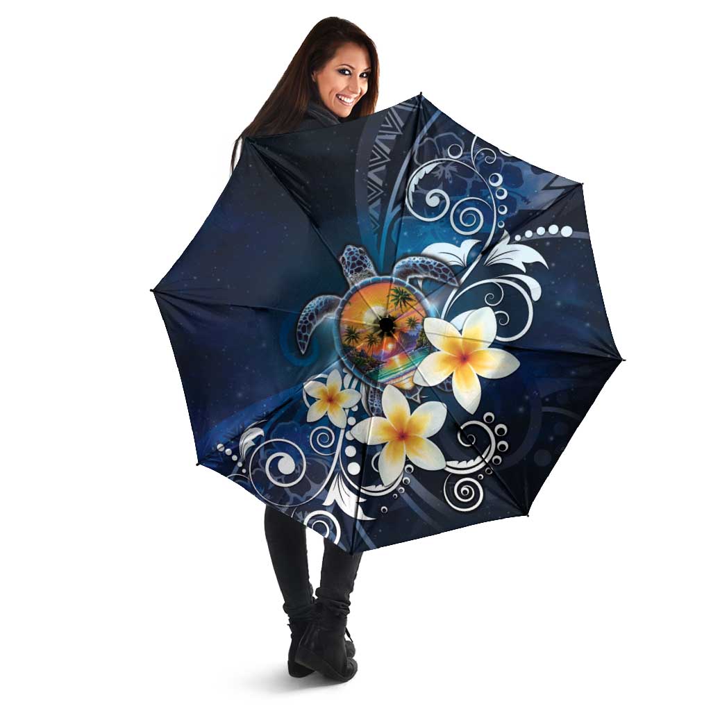 Hawaii Honu Umbrella Polynesian Curves Plumeria - Polynesian Pride