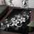 Hawaii Honu Area Rug Polynesian Curves Plumeria Grayscale - Polynesian Pride