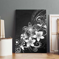 Hawaii Honu Canvas Wall Art Polynesian Curves Plumeria Grayscale - Polynesian Pride