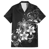 Hawaii Honu Family Matching Off Shoulder Maxi Dress and Hawaiian Shirt Polynesian Curves Plumeria Grayscale - Polynesian Pride