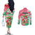 Hawaii Christmas Couples Matching Off The Shoulder Long Sleeve Dress and Long Sleeve Button Shirts Santa Claus Surf Mele Kalikimaka LT05 - Polynesian Pride