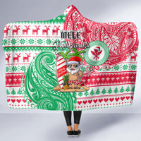Hawaii Christmas Hooded Blanket Santa Claus Surf Mele Kalikimaka LT05 - Polynesian Pride