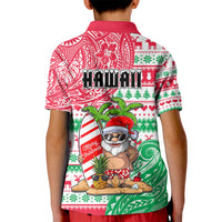 Hawaii Christmas Kid Polo Shirt Santa Claus Surf Mele Kalikimaka LT05 - Polynesian Pride