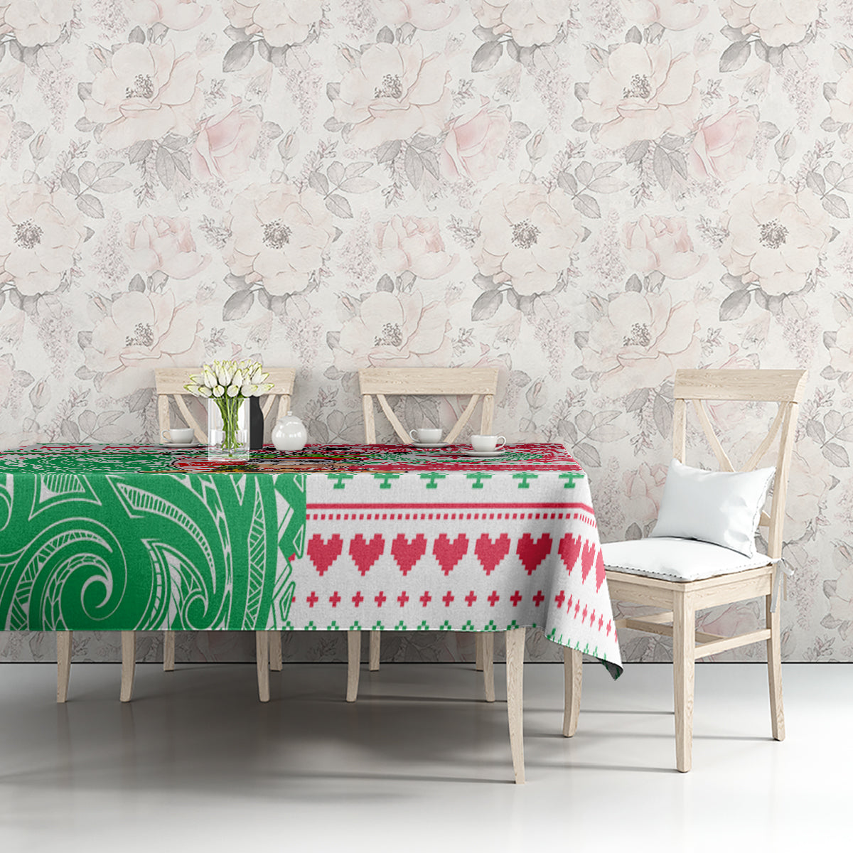 Hawaii Christmas Tablecloth Santa Claus Surf Mele Kalikimaka LT05 - Polynesian Pride