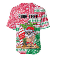 Personalized Hawaii Christmas Baseball Jersey Santa Claus Surf Mele Kalikimaka LT05 - Polynesian Pride