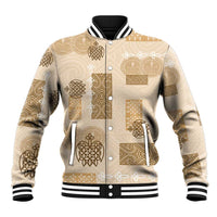 Vintage Lapita Baseball Jacket Iconic Double Face Pattern Beige