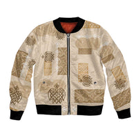 Vintage Lapita Bomber Jacket Iconic Double Face Pattern Beige LT05 Unisex Beige - Polynesian Pride