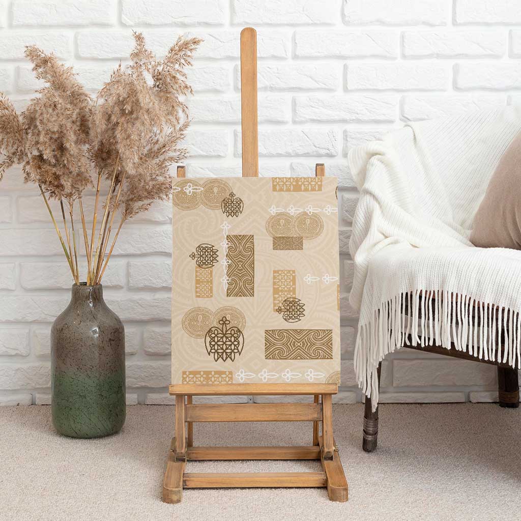 Vintage Lapita Canvas Wall Art Iconic Double Face Pattern Beige