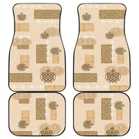 Vintage Lapita Car Mats Iconic Double Face Pattern Beige