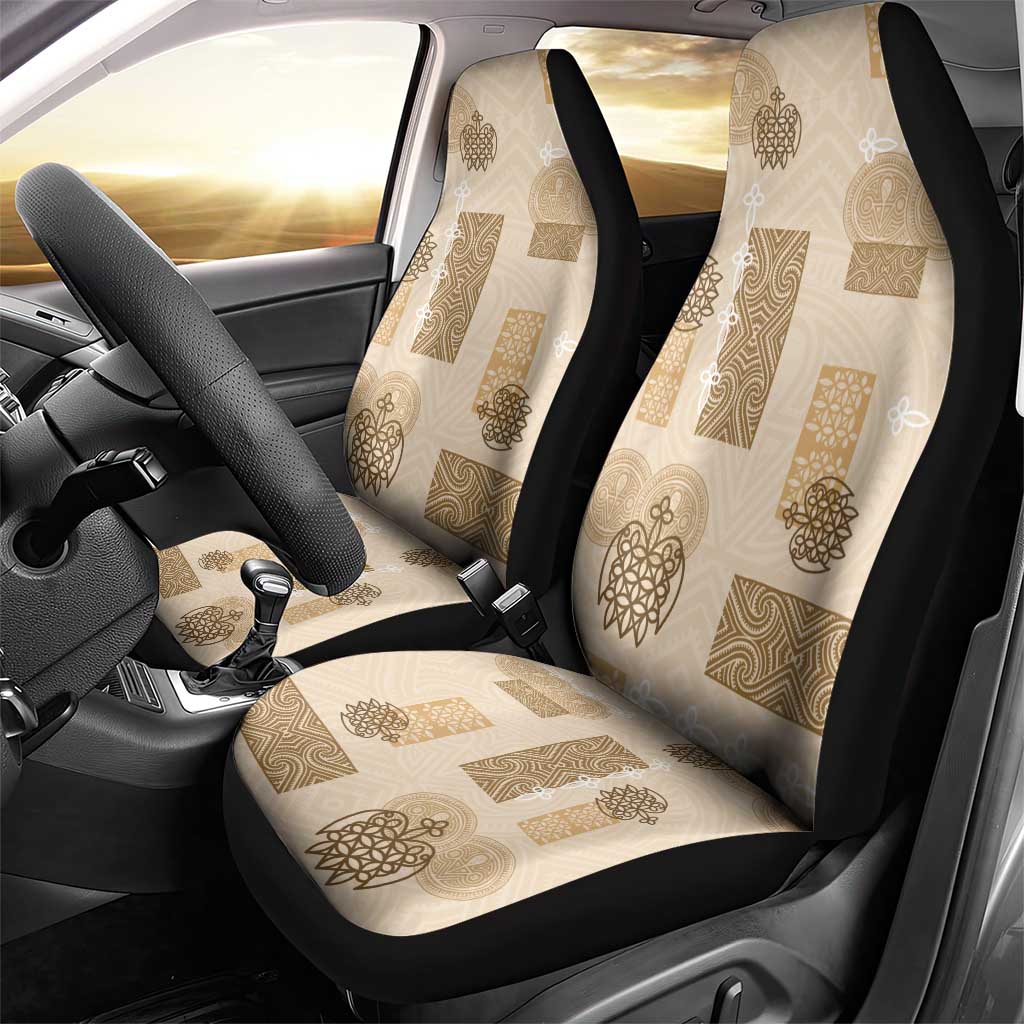 Vintage Lapita Car Seat Cover Iconic Double Face Pattern Beige