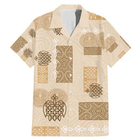 Vintage Lapita Family Matching Mermaid Dress and Hawaiian Shirt Iconic Double Face Pattern Beige LT05 Dad's Shirt - Short Sleeve Beige - Polynesian Pride