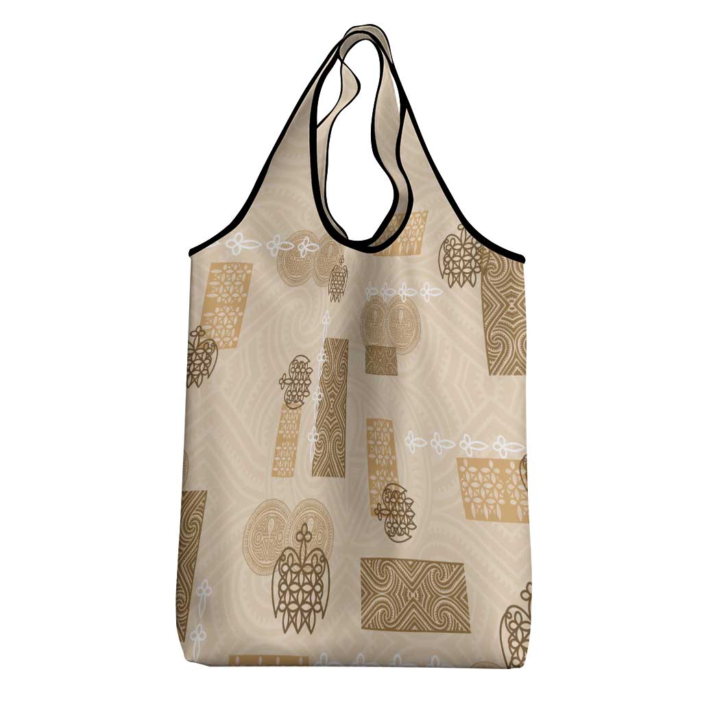 Vintage Lapita Grocery Bag Iconic Double Face Pattern Beige LT05 - Polynesian Pride