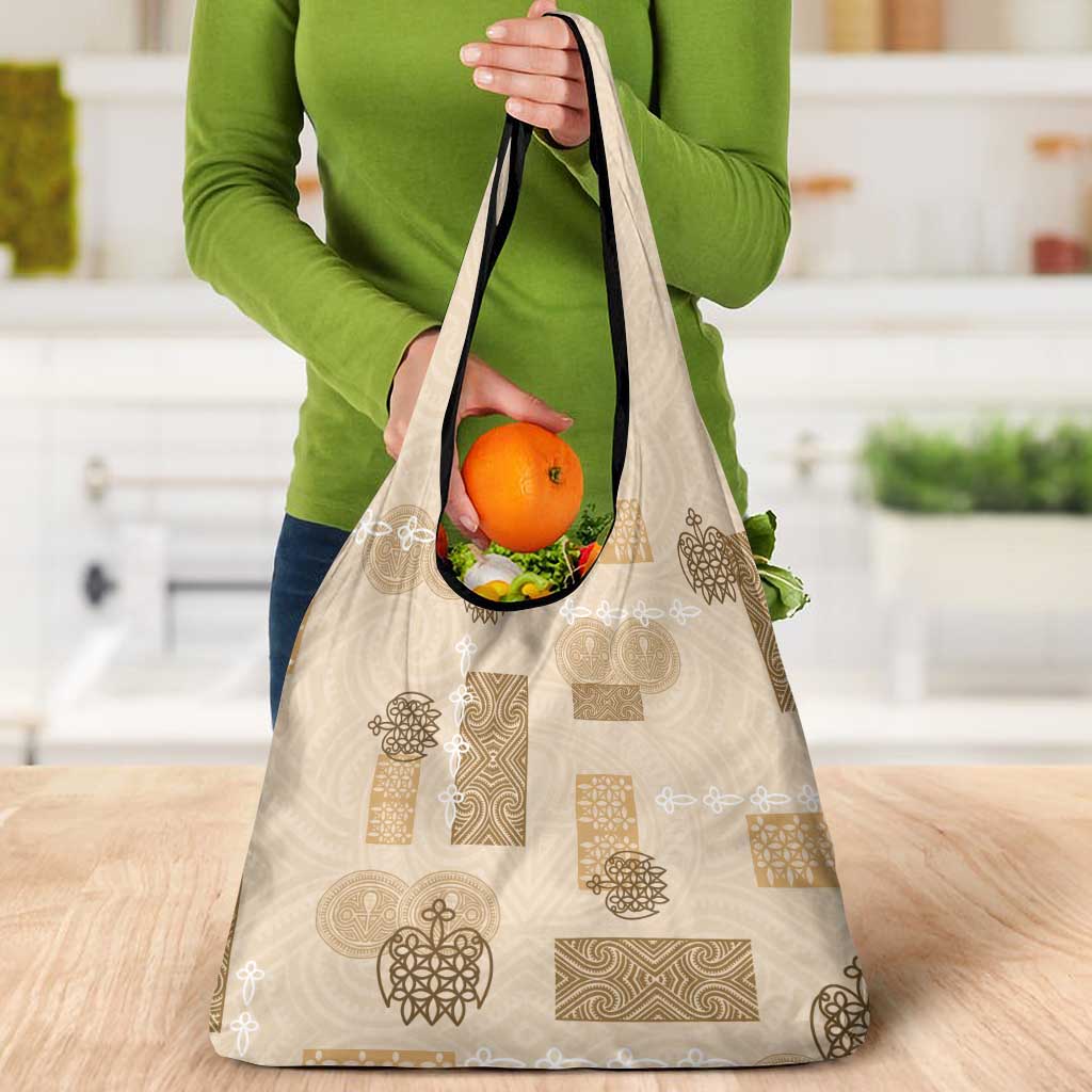 Vintage Lapita Grocery Bag Iconic Double Face Pattern Beige LT05 - Polynesian Pride