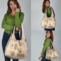 Vintage Lapita Grocery Bag Iconic Double Face Pattern Beige LT05 - Polynesian Pride