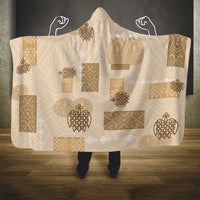Vintage Lapita Hooded Blanket Iconic Double Face Pattern Beige