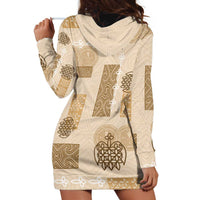 Vintage Lapita Hoodie Dress Iconic Double Face Pattern Beige