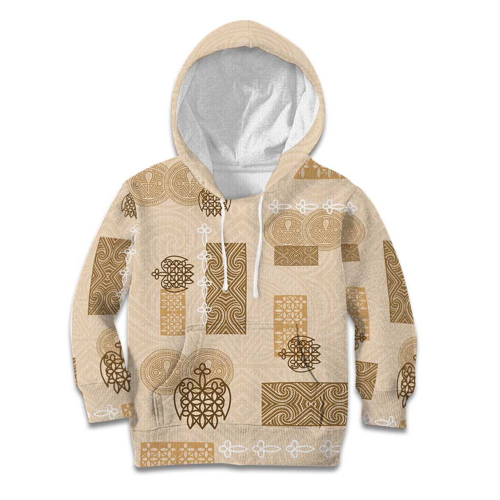Vintage Lapita Kid Hoodie Iconic Double Face Pattern Beige