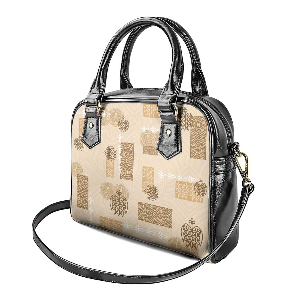 Vintage Lapita Shoulder Handbag Iconic Double Face Pattern Beige