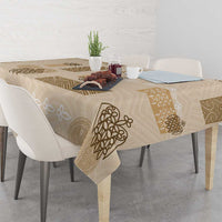 Vintage Lapita Tablecloth Iconic Double Face Pattern Beige LT05 - Polynesian Pride