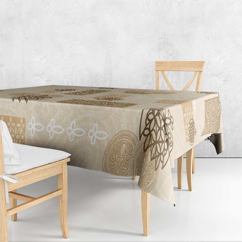 Vintage Lapita Tablecloth Iconic Double Face Pattern Beige LT05 - Polynesian Pride