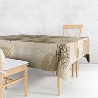 Vintage Lapita Tablecloth Iconic Double Face Pattern Beige LT05 - Polynesian Pride