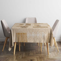 Vintage Lapita Tablecloth Iconic Double Face Pattern Beige LT05 - Polynesian Pride