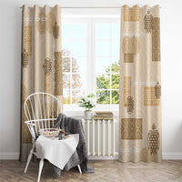 Vintage Lapita Window Curtain Iconic Double Face Pattern Beige