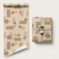 Vintage Lapita Wrapping Paper Iconic Double Face Pattern Beige LT05 58" × 23" Beige - Polynesian Pride
