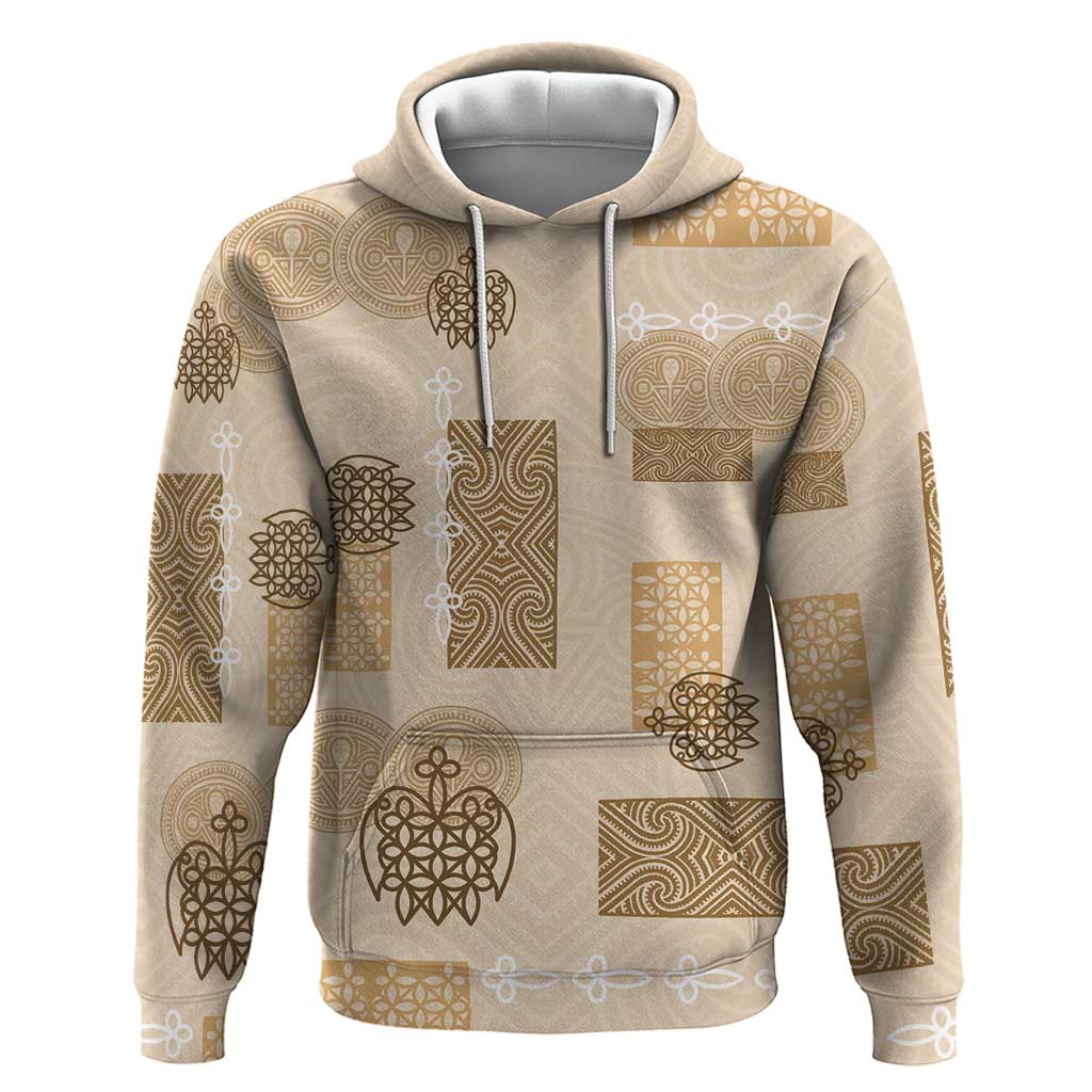 Vintage Lapita Zip Hoodie Iconic Double Face Pattern Beige