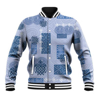 Vintage Lapita Baseball Jacket Iconic Double Face Pattern Blue