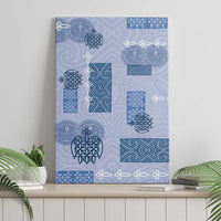 Vintage Lapita Canvas Wall Art Iconic Double Face Pattern Blue