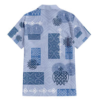 Vintage Lapita Family Matching Mermaid Dress and Hawaiian Shirt Iconic Double Face Pattern Blue LT05 - Polynesian Pride