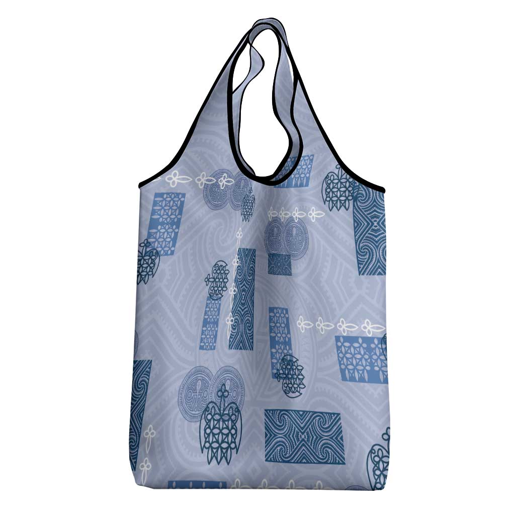 Vintage Lapita Grocery Bag Iconic Double Face Pattern Blue LT05 - Polynesian Pride