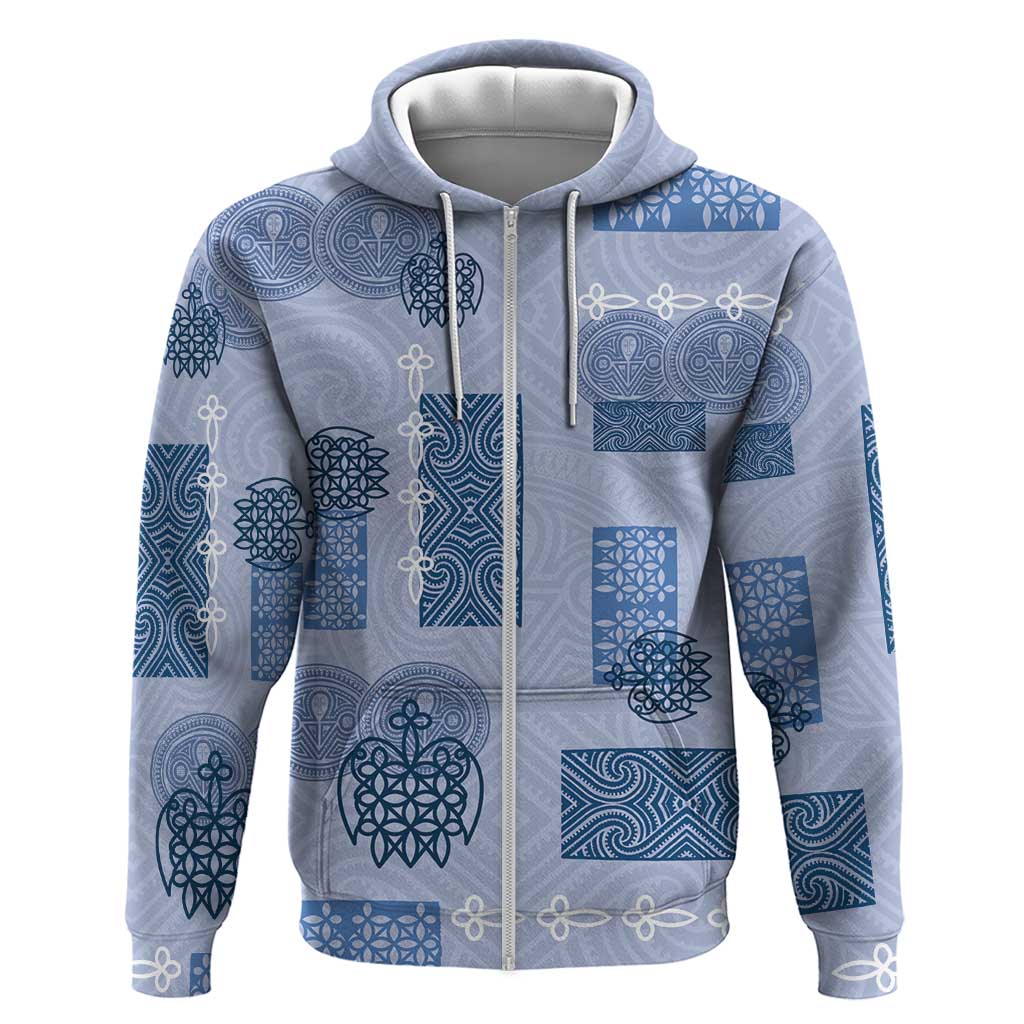 Vintage Lapita Hoodie Iconic Double Face Pattern Blue
