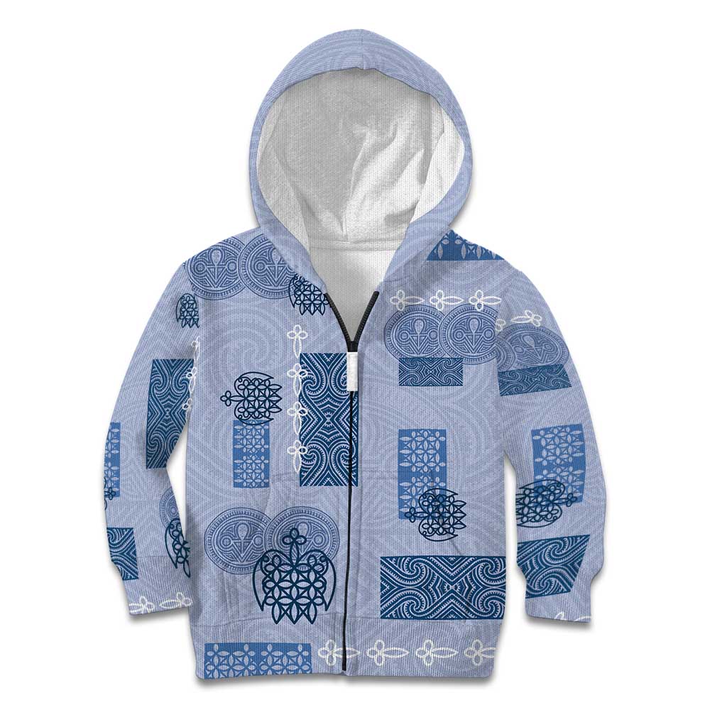 Vintage Lapita Kid Hoodie Iconic Double Face Pattern Blue