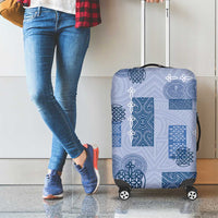 Vintage Lapita Luggage Cover Iconic Double Face Pattern Blue