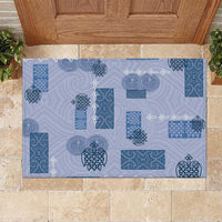 Vintage Lapita Rubber Doormat Iconic Double Face Pattern Blue