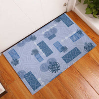 Vintage Lapita Rubber Doormat Iconic Double Face Pattern Blue