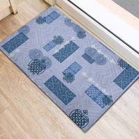 Vintage Lapita Rubber Doormat Iconic Double Face Pattern Blue
