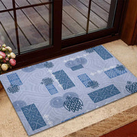 Vintage Lapita Rubber Doormat Iconic Double Face Pattern Blue