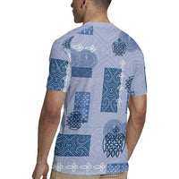 Vintage Lapita Rugby Jersey Iconic Double Face Pattern Blue