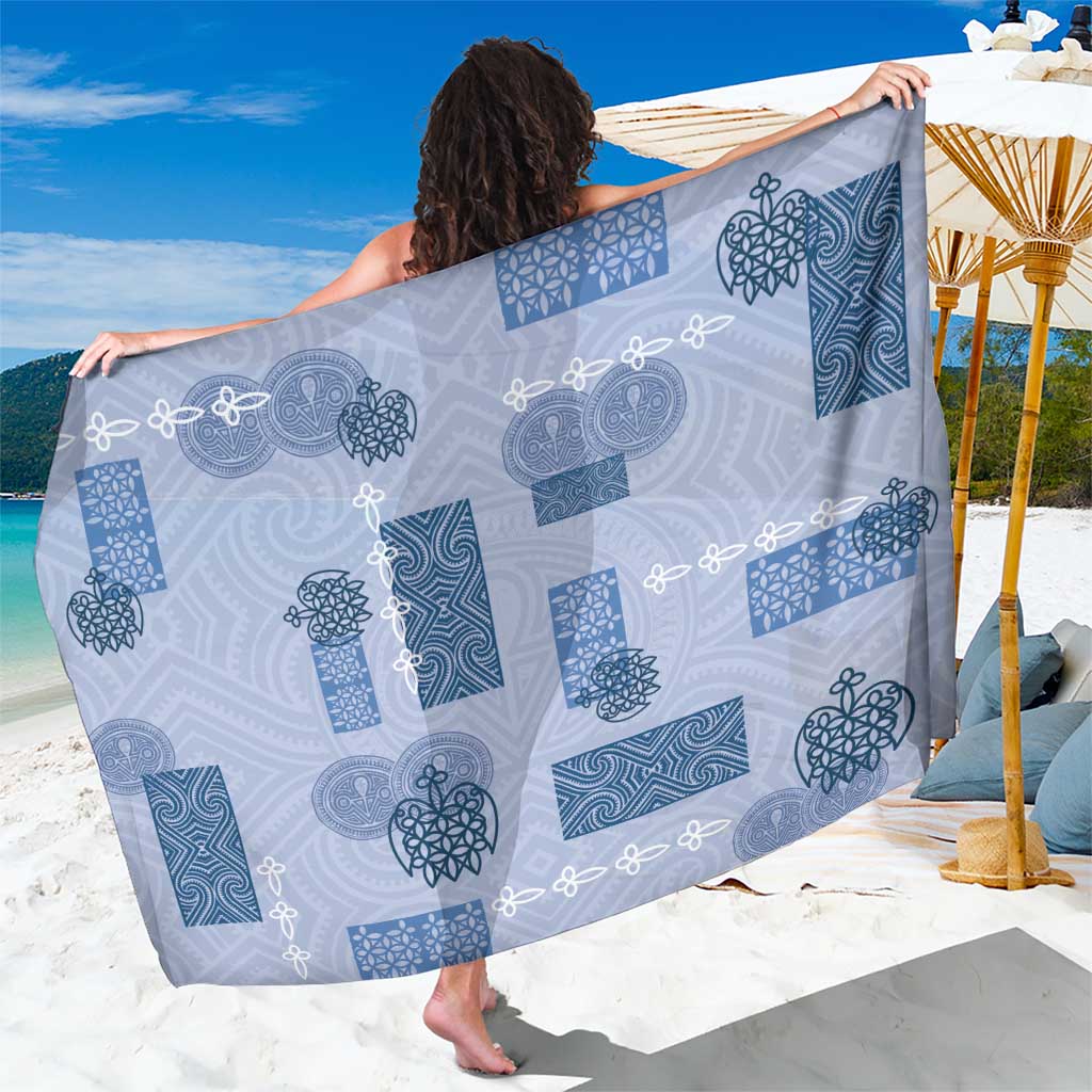 Vintage Lapita Sarong Iconic Double Face Pattern Blue LT05 One Size 44 x 66 inches Blue - Polynesian Pride