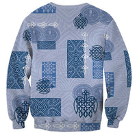 Vintage Lapita Sweatshirt Iconic Double Face Pattern Blue LT05 - Polynesian Pride
