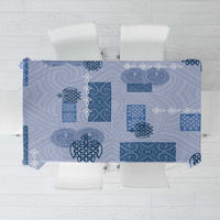 Vintage Lapita Tablecloth Iconic Double Face Pattern Blue LT05 Blue - Polynesian Pride