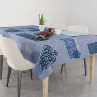 Vintage Lapita Tablecloth Iconic Double Face Pattern Blue LT05 - Polynesian Pride