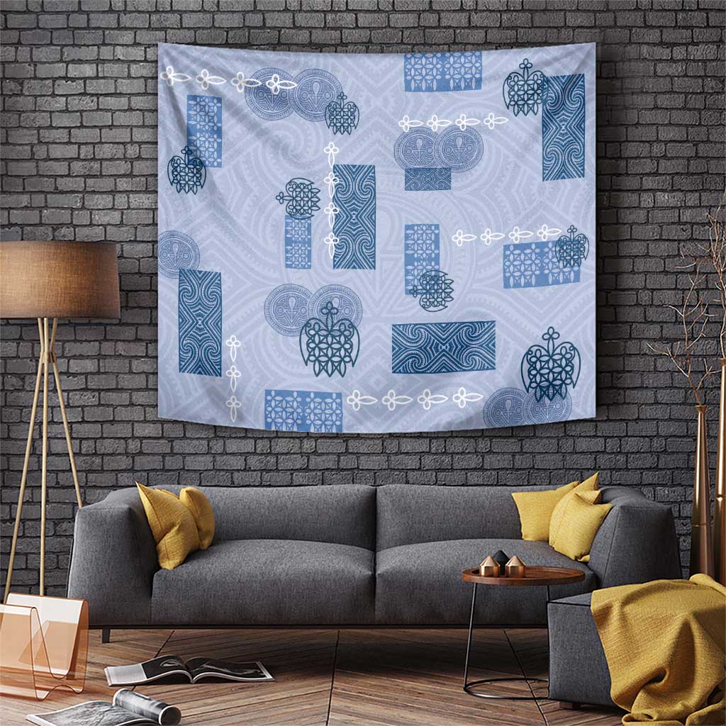 Vintage Lapita Tapestry Iconic Double Face Pattern Blue