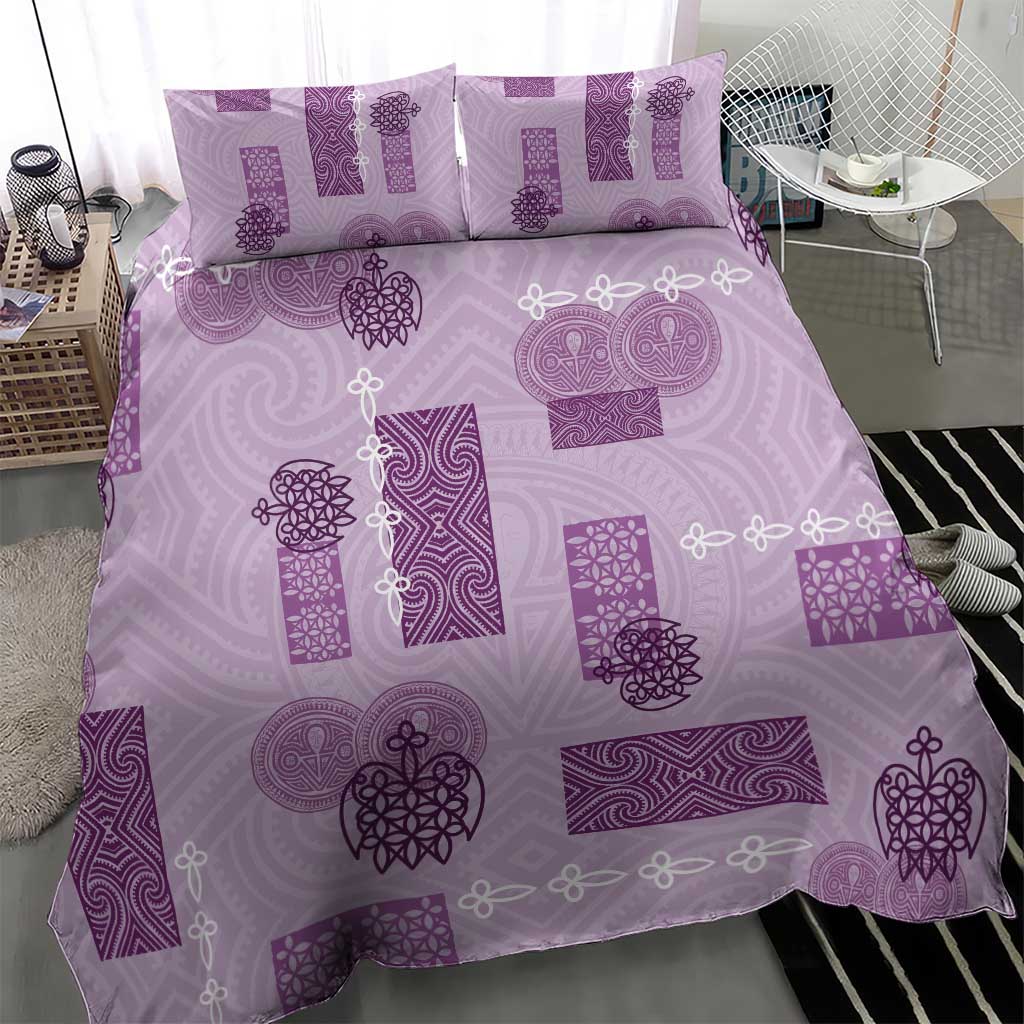 Vintage Lapita Bedding Set Iconic Double Face Pattern Violet